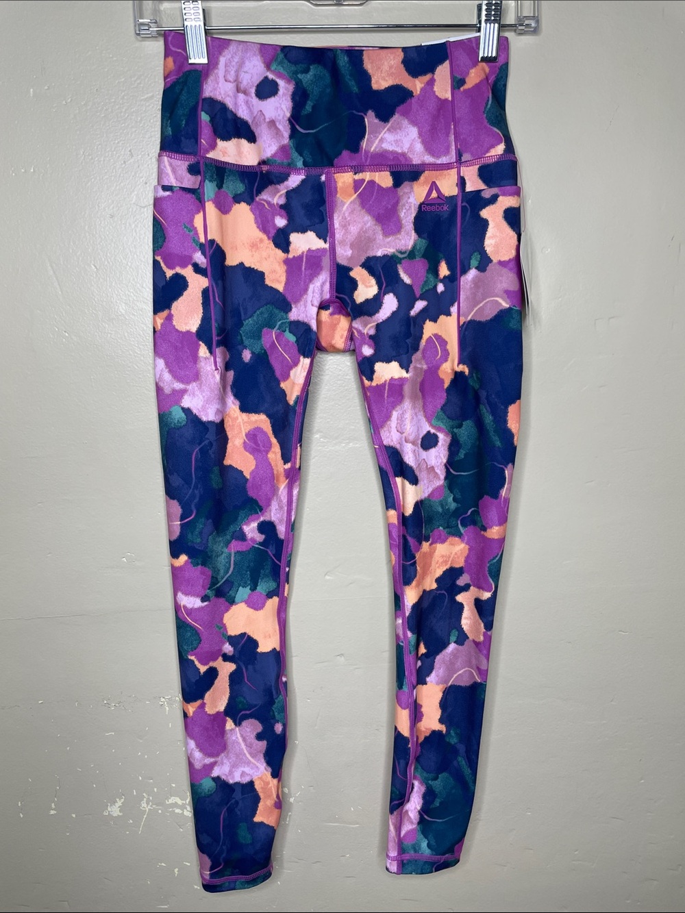 REEBOK Purple & Blue 7/8 Legging High Rise Activewear Pants NWT XS
